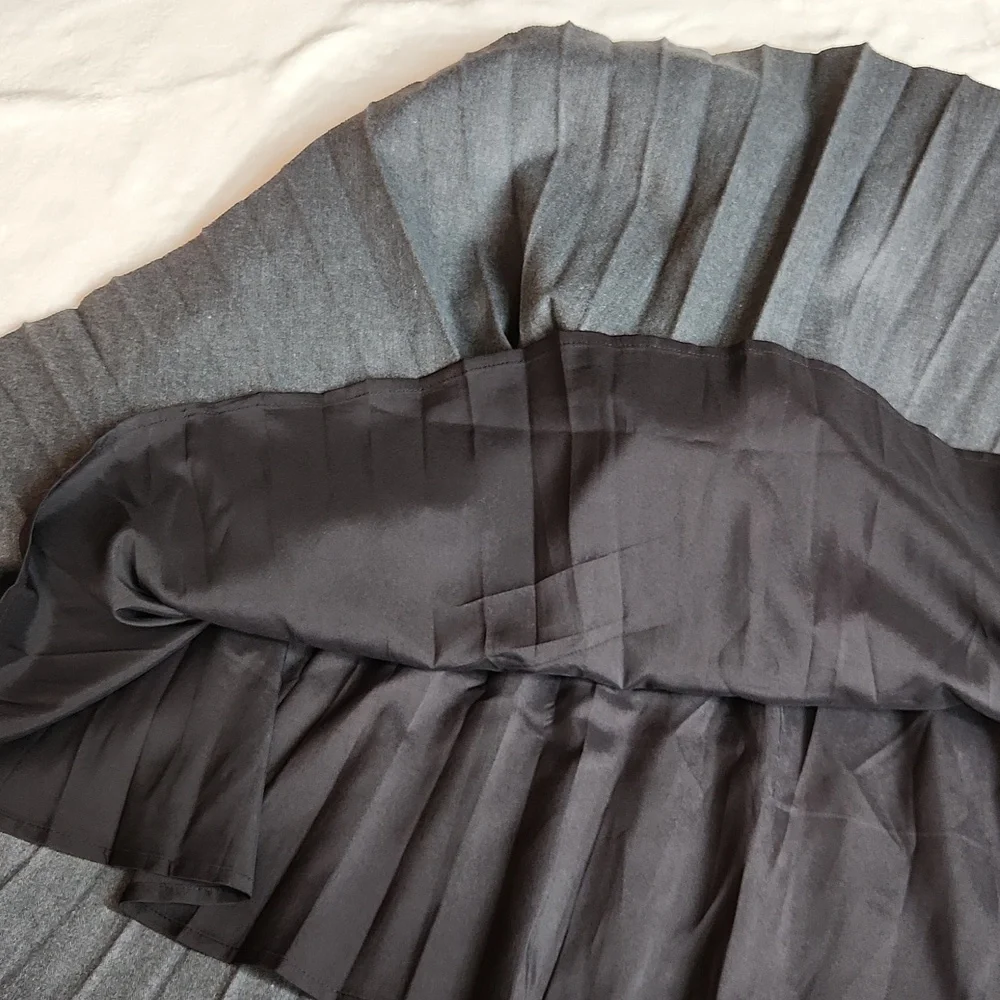 Gracia Black, Goth, Witchy Pelated Midi Length Officewear,  Workwear Skirt